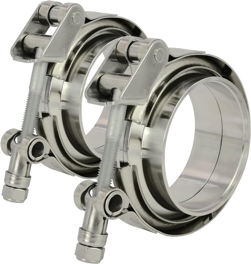 GaeaAuto 2 X 2.75 inch Quick Release V Band Clamp with Male Female Flanges 304 Stainless Steel for Exhaust Downpipes, 2 Pack - Image 1